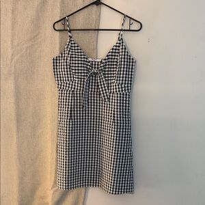 Gingham Mini Dress in Black and White